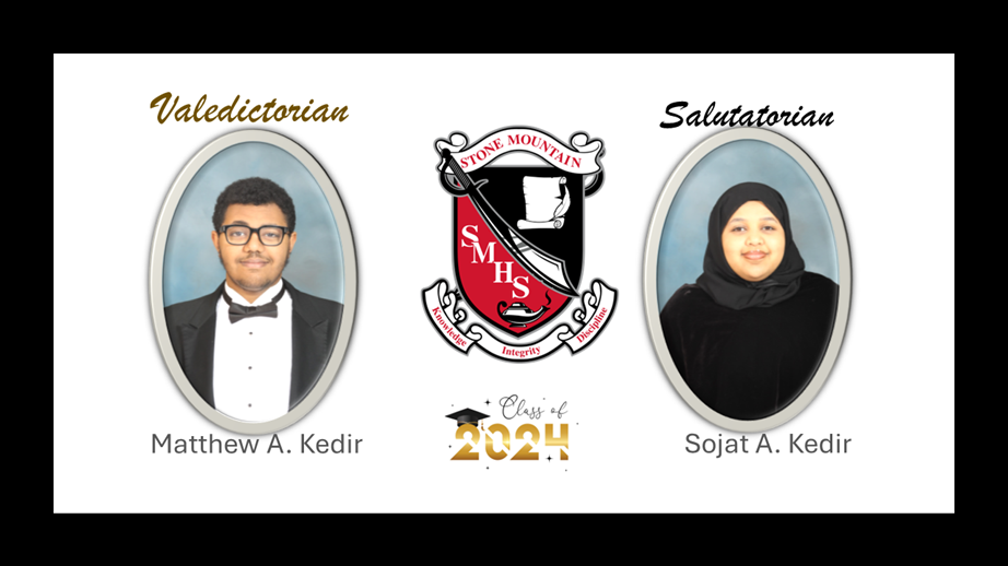 Class of 2024 SMHS Valedictorian Matthew Kedir and Salutatorian Sojat Kedir